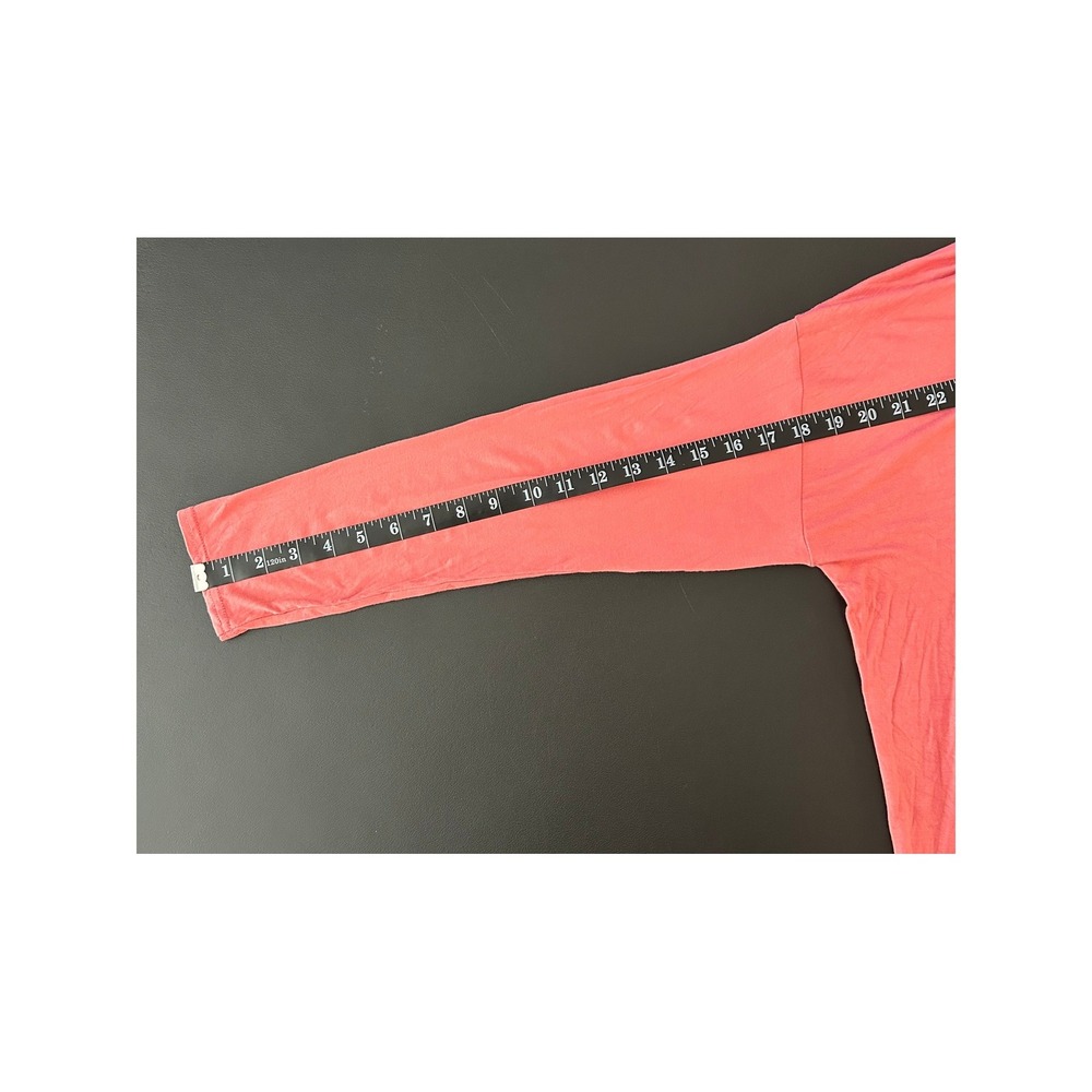 Gap Womens Large Coral Pink Long Sleeve Drop Shoulder Rayon Spandex Top 1376 - Picture 7 of 8